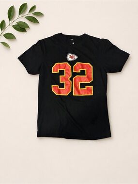 Fanatics Black Kids Tee with Red and Yellow 32 Graphic